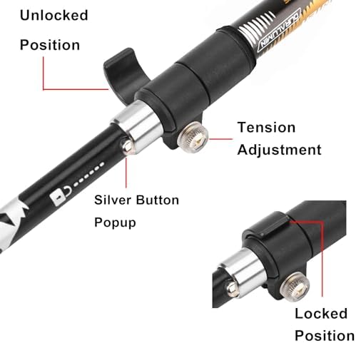 Aluminum Collapsible Ultralight Travel Trekking Hiking Pole for Men and Women (Fits 5'3" - 6'2") - Image 4