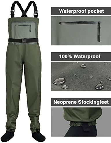 Dark Lightning Breathable Insulated Chest Waders, Perfect for 4 Seasons Fly Fishing Stocking Foot Waders for Men and Women - Image 5
