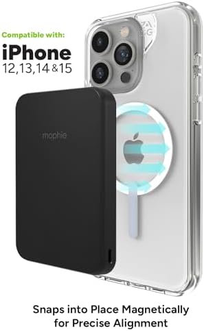 Mophie Snap+ Juice Pack Mini - Magnetic 5000mAh Portable Charger, MagSafe Compatible, USB-C, Multi-Orientation Charging, USB-C Cable Included - Image 4