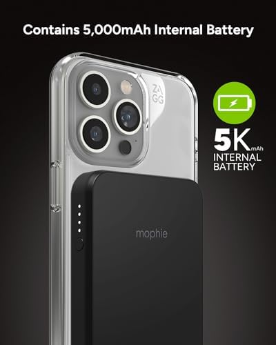 Mophie Snap+ Juice Pack Mini - Magnetic 5000mAh Portable Charger, MagSafe Compatible, USB-C, Multi-Orientation Charging, USB-C Cable Included - Image 6